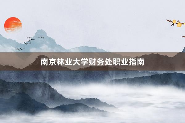 南京林业大学财务处职业指南